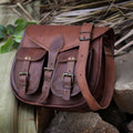Handmade Leather Crossbody Bag: Vintage Saddle Bag, Travel Handbag
